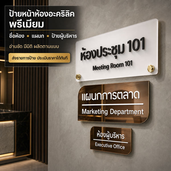 ป้ายหน้าห้องพรีเมียมสุดหรู
